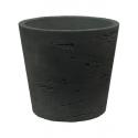 Pot Rough Mini Bucket S Black Washed Fiberclay 14x12 cm zwarte ronde bloempot